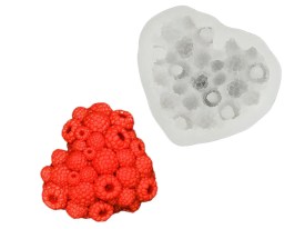 Molde silicona corazon de frambuesa